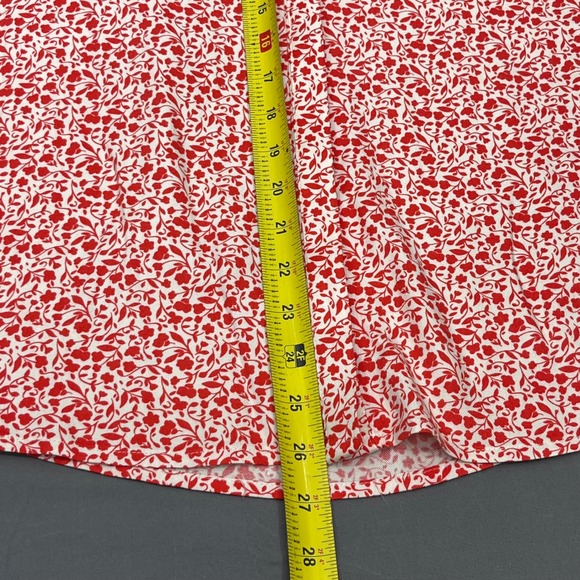 Boden Women Red White Floral Viscose Long Sleeve Blouse Top Sz US 12 Button Up - Picture 6 of 6